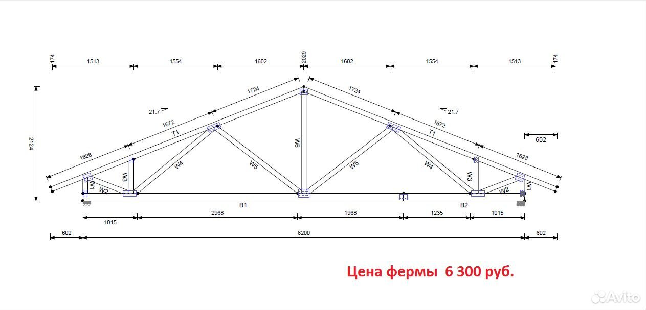 Чертеж деревянная ферма 12 метров чертеж