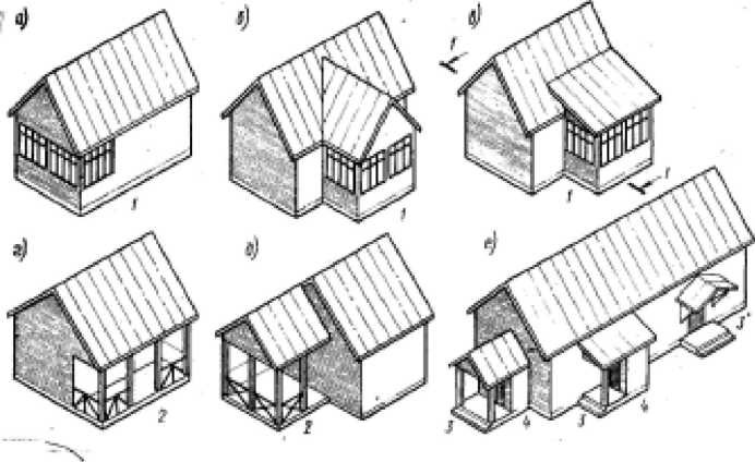 Чертеж пристройки к дому