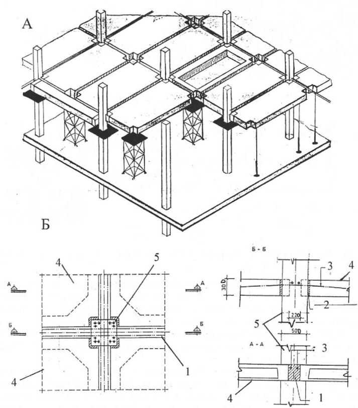 План плит перекрытия каркасного здания