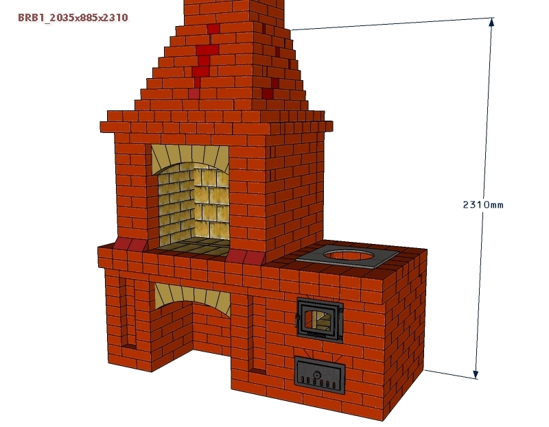 Проекты печей барбекю из кирпича с порядовкой