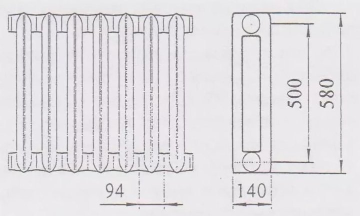 Размеры чугунных радиаторов