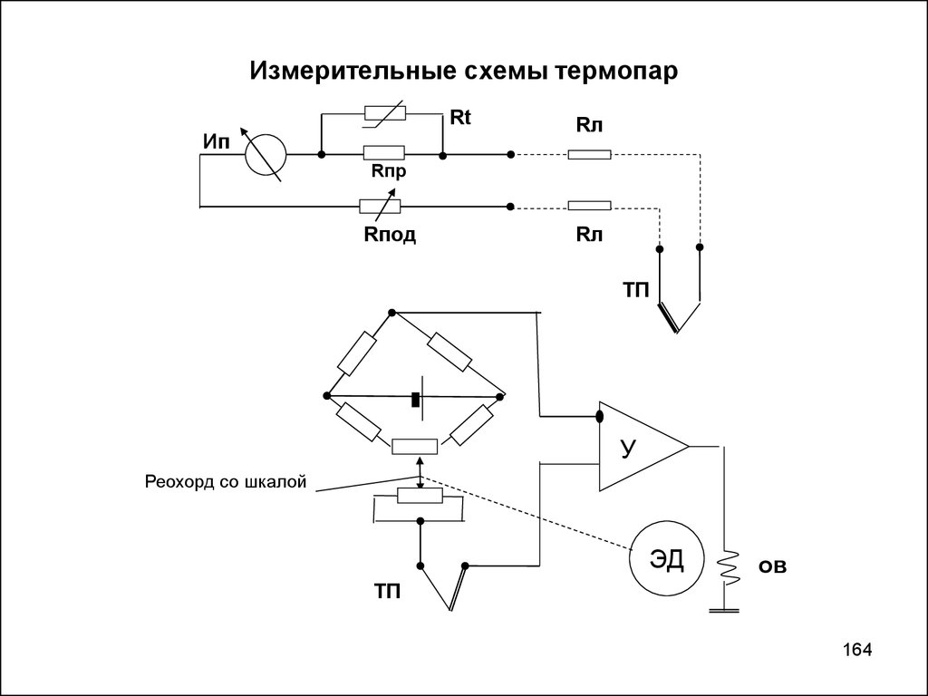 Изображение термопары на схеме