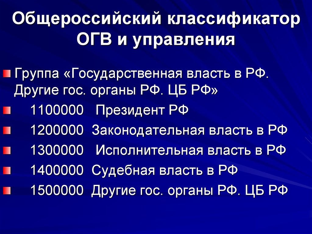 Огв что это. Общероссийский классификатор государственной власти и управления.