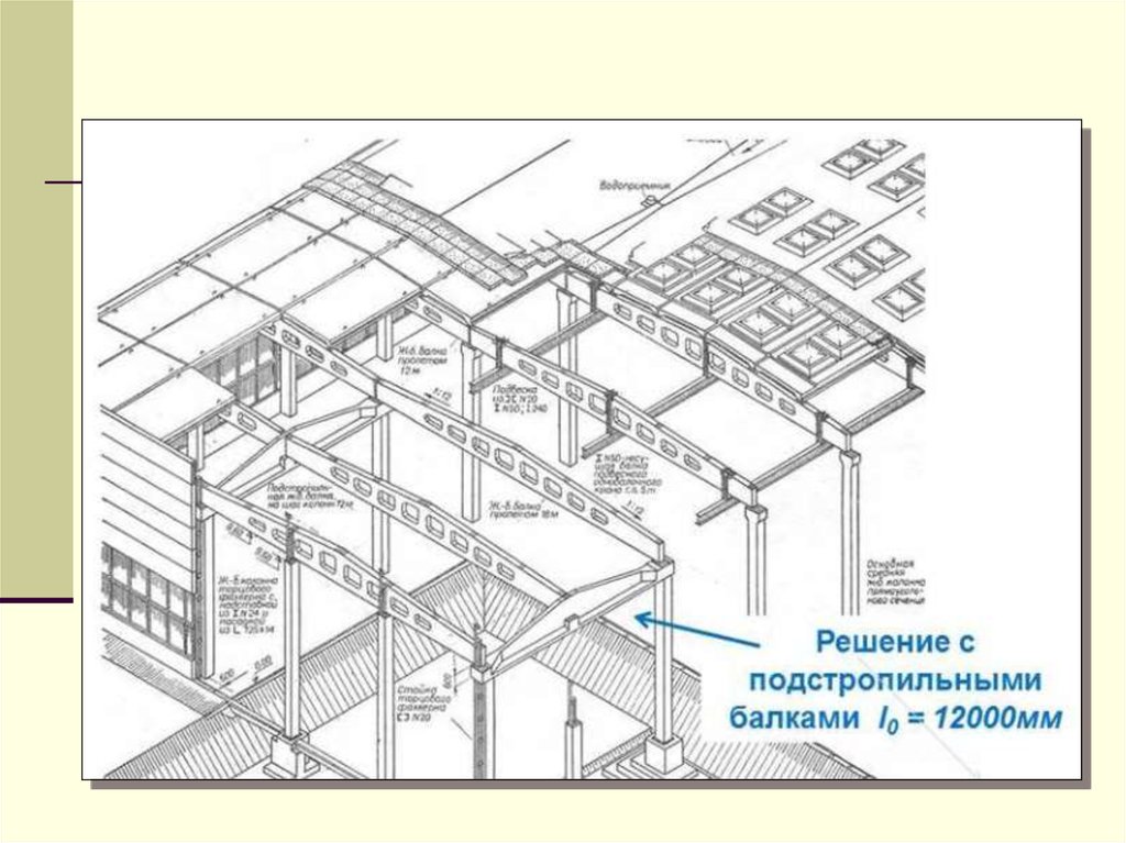 Схема монтажа подстропильных ферм