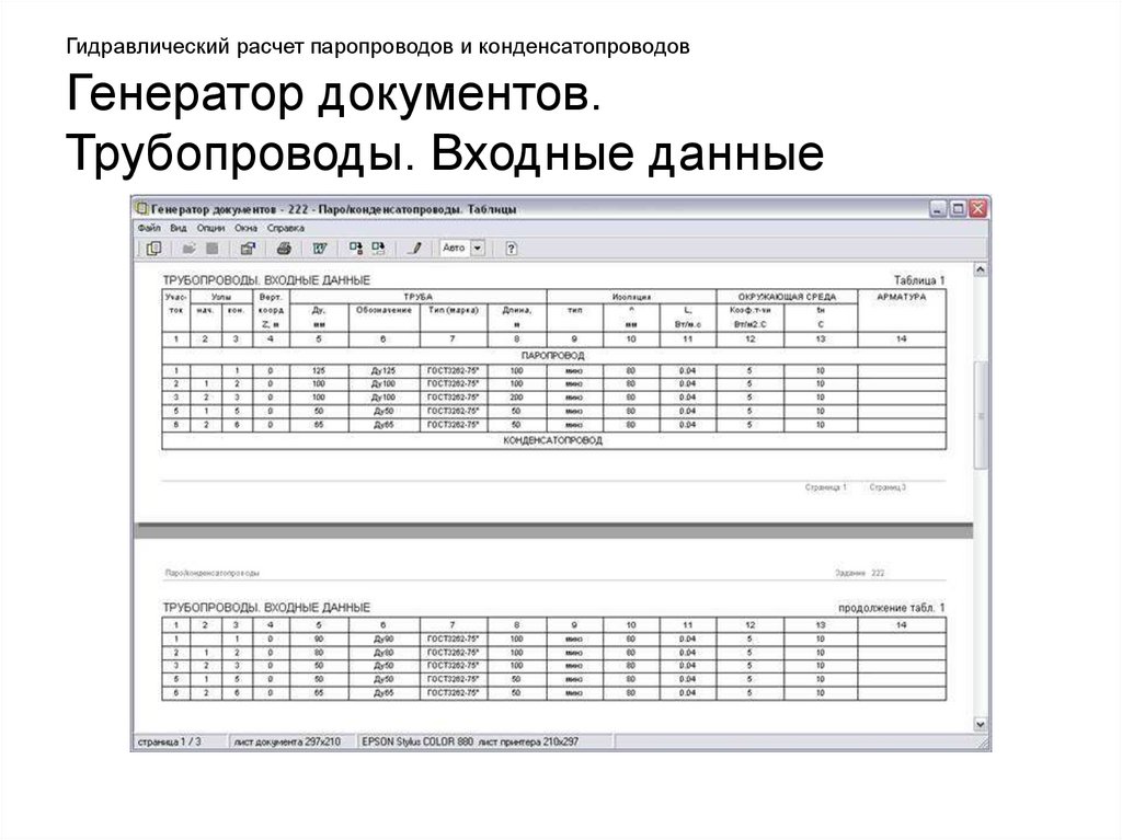 Гидравлический расчет трубопровода