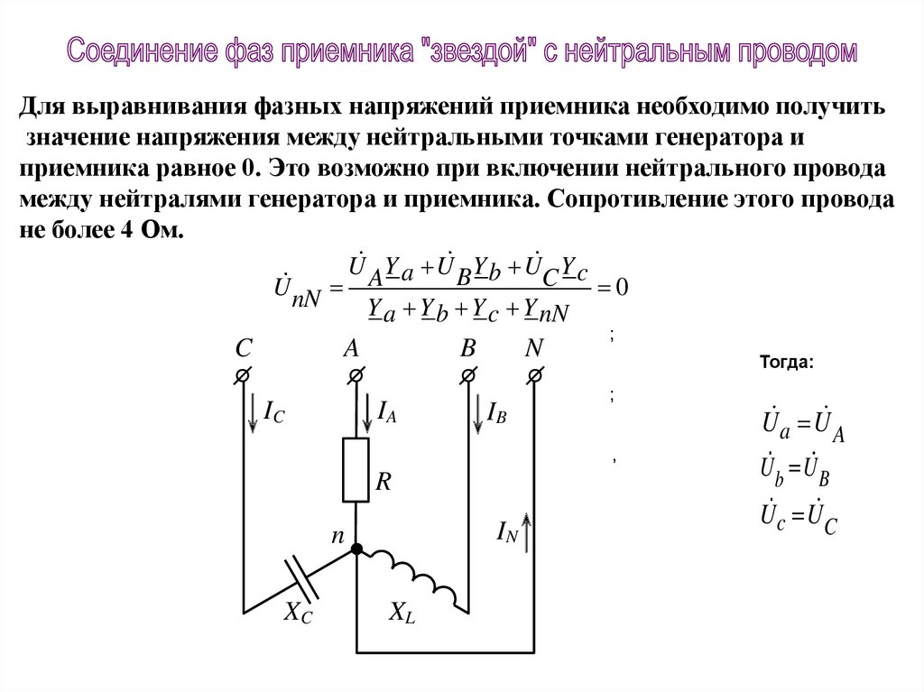 Трехфазные цепи схемы соединения