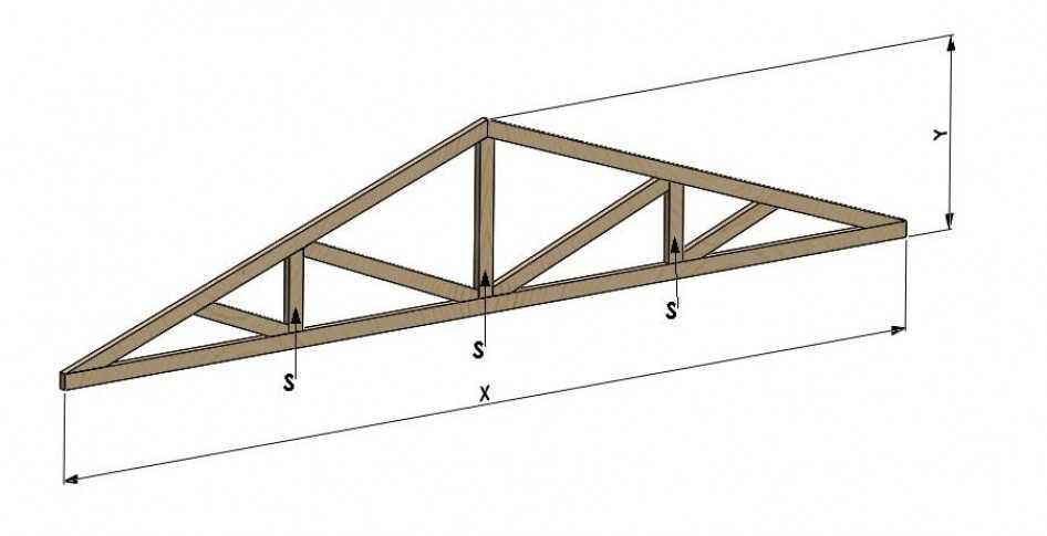 Деревянная ферма 10 метров чертеж