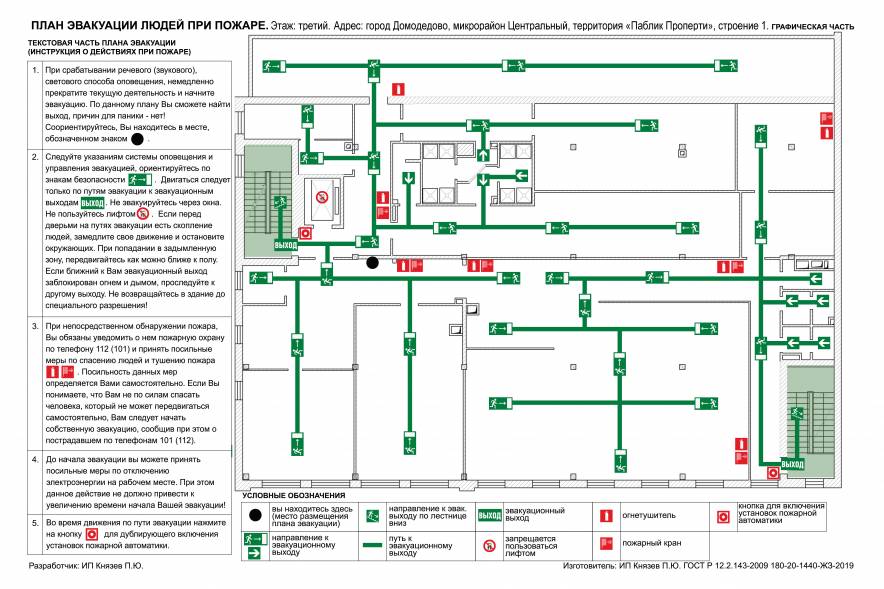 Минимальное количество людей на этаже при котором требуется вывешивание планов эвакуации