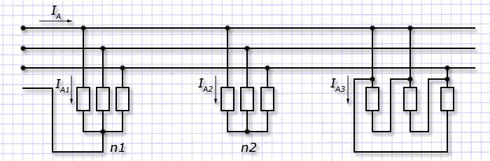 Схема подключения тэнов на 380 треугольник