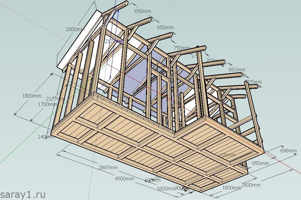 Проект сарая 3 на 3
