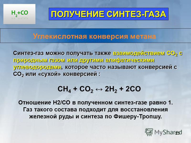 Получение синтез газа из метана схема