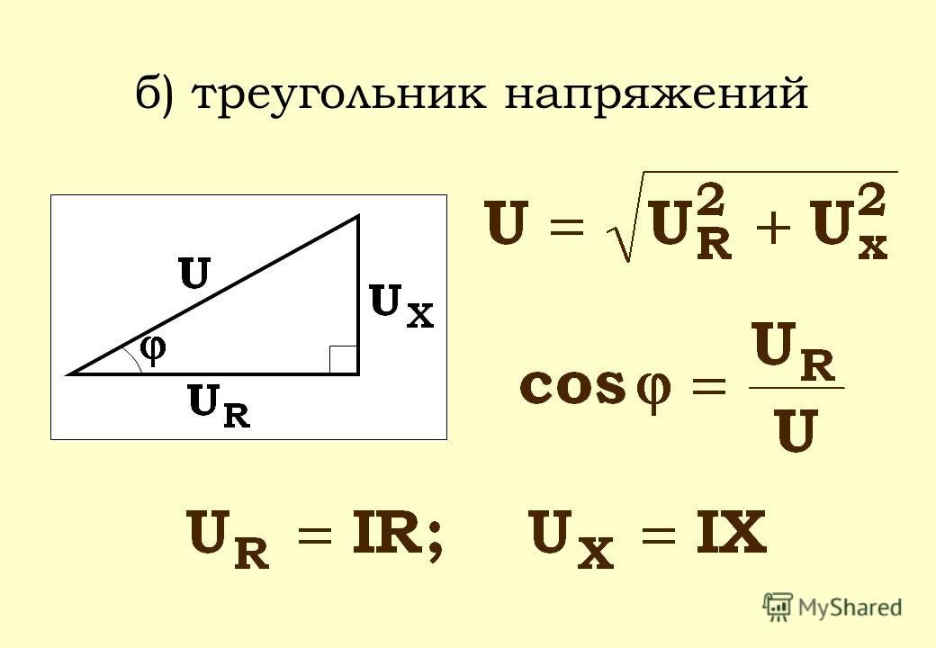 Полное сопротивление треугольник сопротивлений. Треугольники напряжений сопротивлений и мощностей. Треугольник напряжения Электротехника. Треугольник сопротивлений цепи переменного тока. Треугольник напряжяжений.