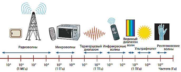 Какой цифрой обозначен на рисунке инфракрасный диапазон электромагнитных волн