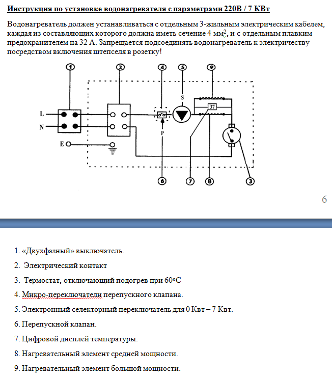 Принципиальная схема водонагревателя