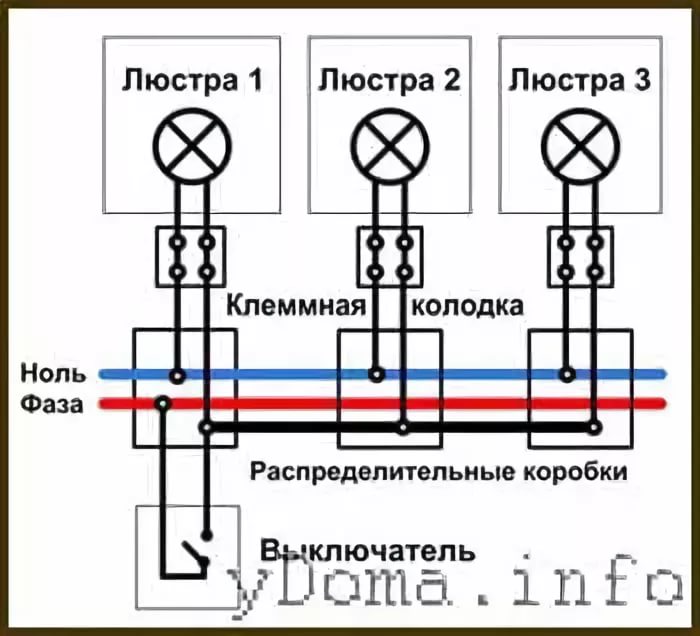 Схема подключения кнопки в шахте