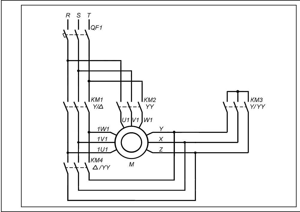Схема переключения со звезды на треугольник на пускателях