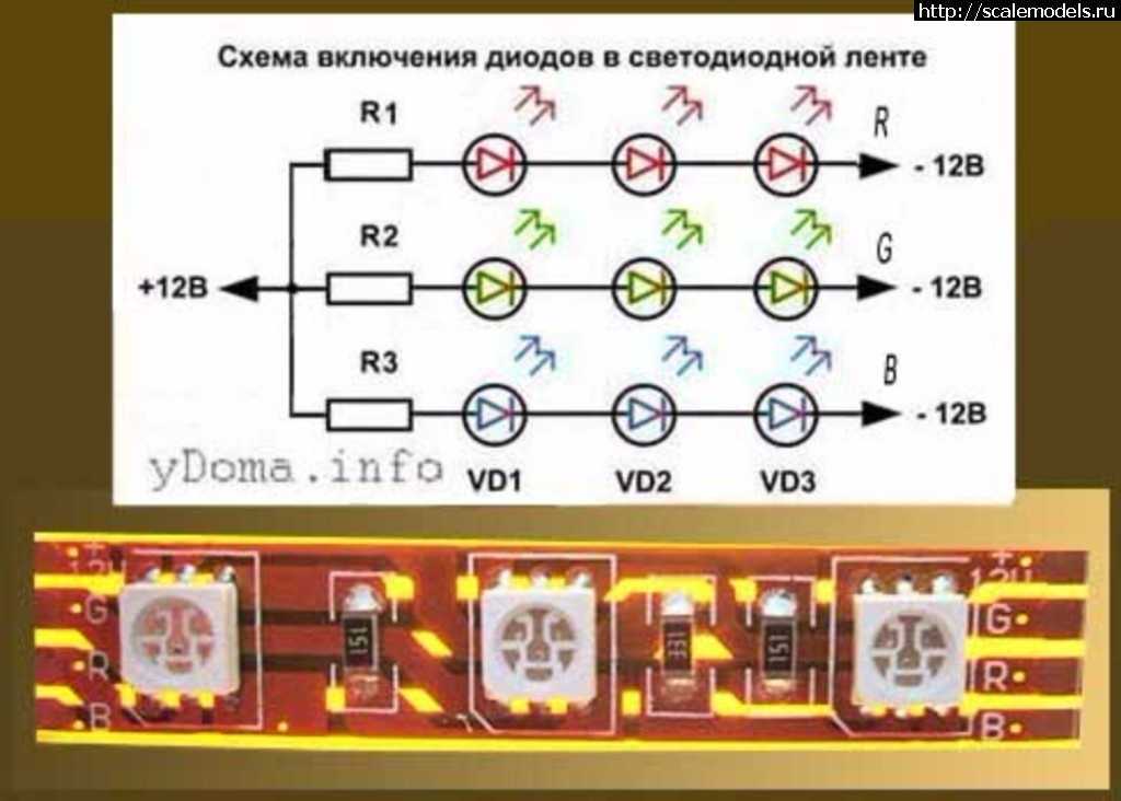 Принципиальная схема светодиодной ленты