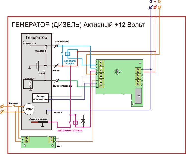 Электрическая схема однофазного генератора