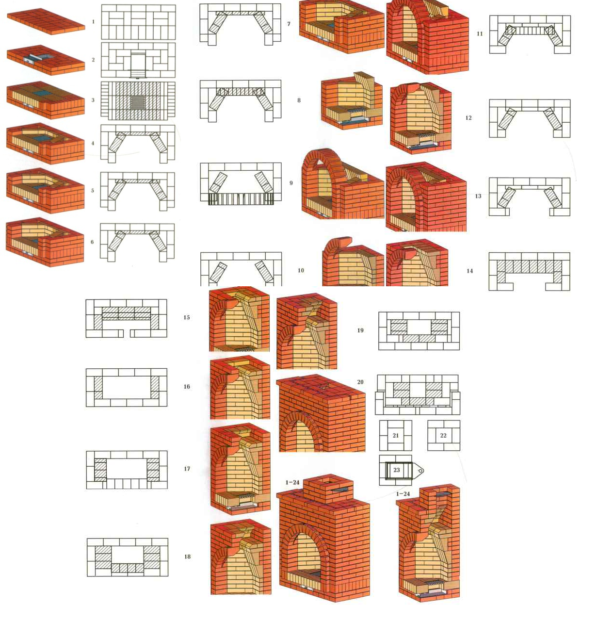 Схема камина из кирпича своими руками чертежи кладки