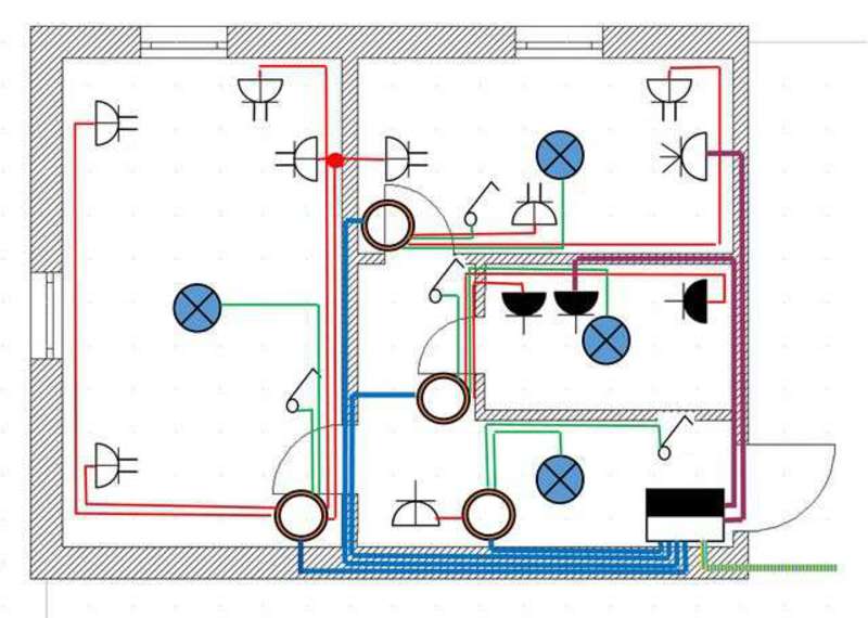 Освещение в частном доме схема