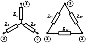 Соединения резисторных цепей в треугольник