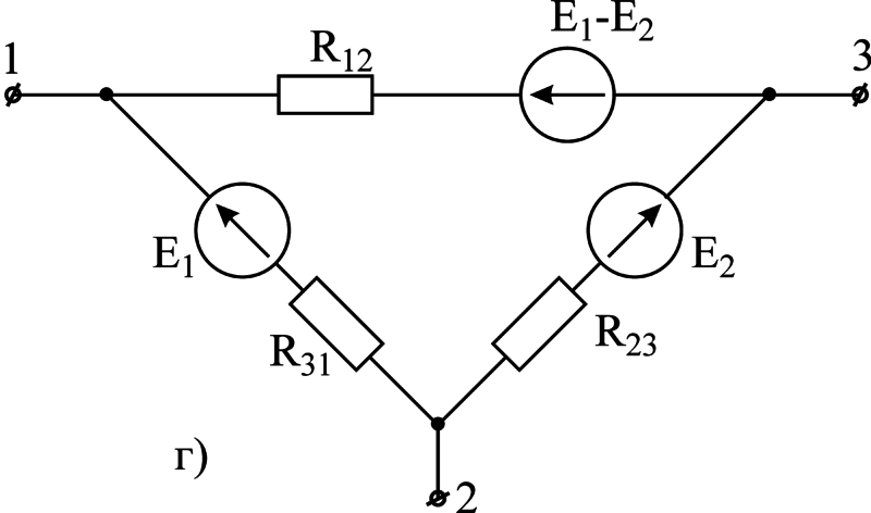 Треугольник резисторные цепи схема