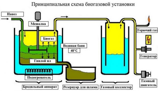 Схема биогазовой установки