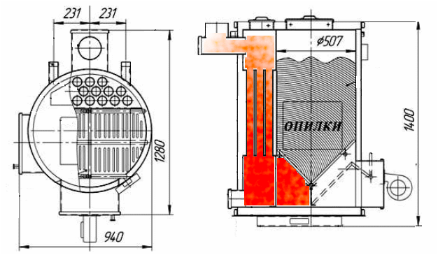 Котел длительного горения на опилках своими руками чертежи