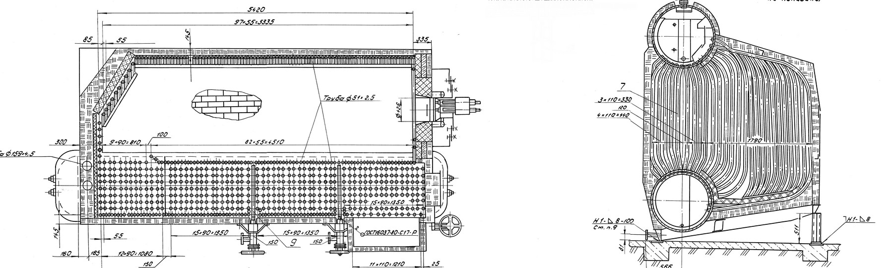 Де 16. Де 16-14 котел обмуровка. Обмуровка котла де-16-14гм. Обмуровка котла де 25-14. Котел де 16-14 ГМ чертеж.