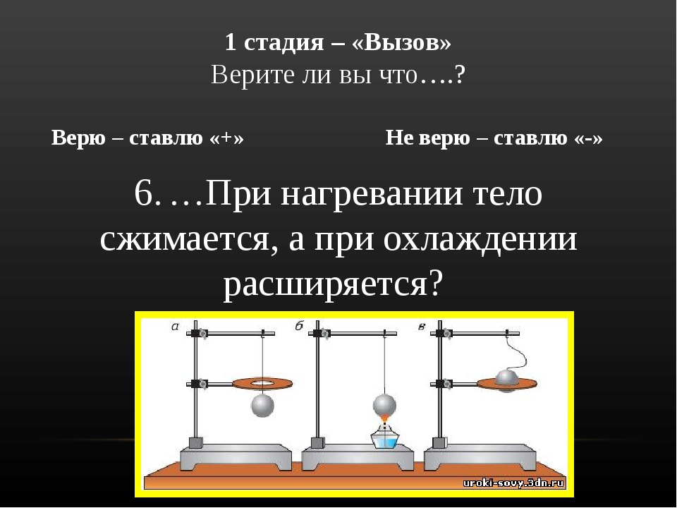 При нагревании объем