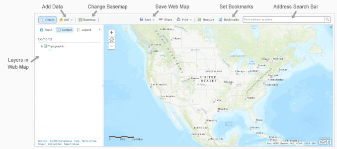 ArcGIS Online Webmap Interface