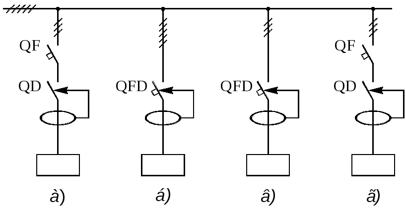 Автоматический выключатель на однолинейной схеме