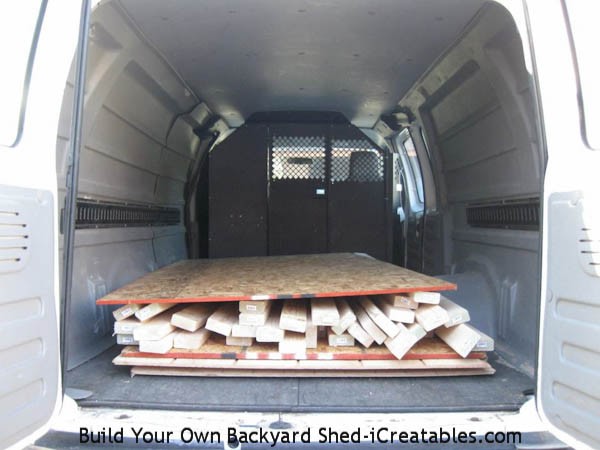bringing home lumber in truck