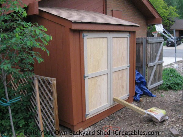 both doors installed on storage shed