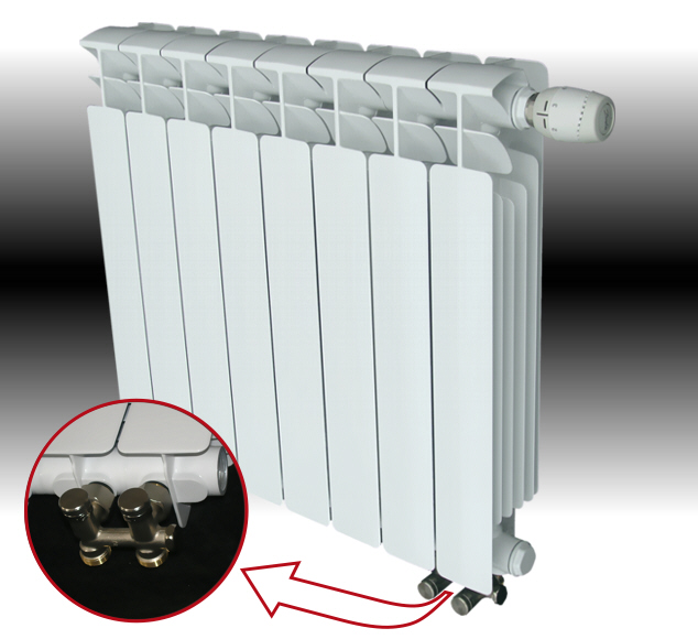 Как называются радиаторы отопления. Батареи биметаллические Рифар с нижним. Биметаллический радиатор Рифар с нижней подводкой. Радиаторы отопления биметаллические с нижним подключением Рифар 500. Радиатор radiatori 2000 биметаллический.