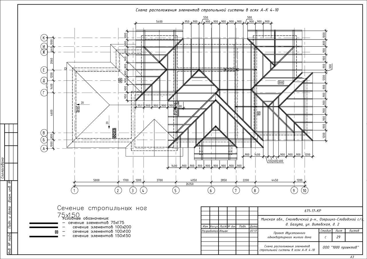 Проект скатной кровли